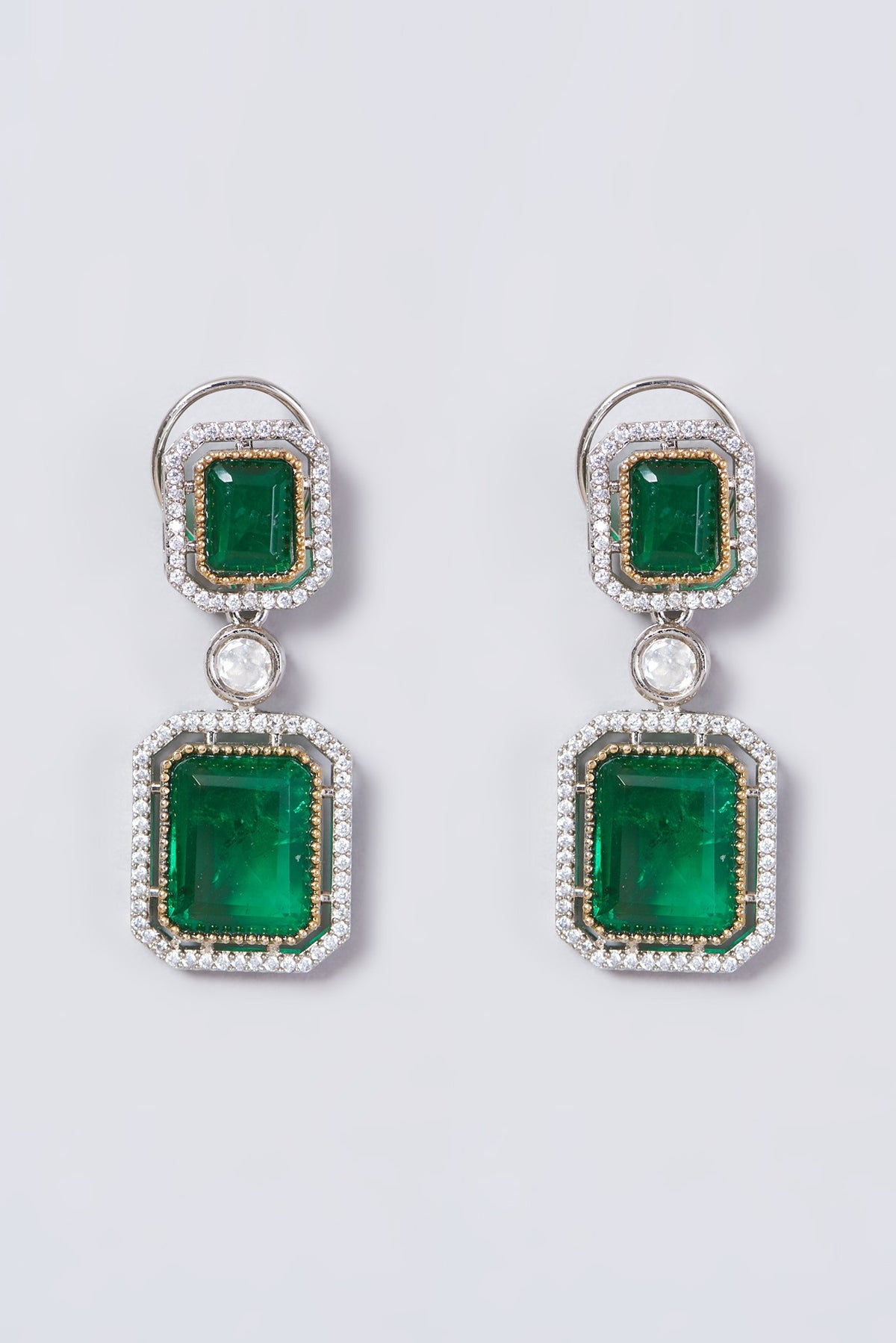 Two Tone Finish Kundan Polki & Green Beaded Choker Necklace Set