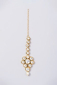 Gold Finish Kundan Polki Choker Necklace Set