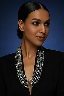 Gold Finish Pearl & Quartz Mala