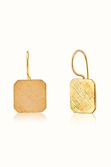 Gold Finish Hoop Earrings In Sterling Silver