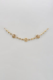 Gold Finish Kundan Polki Mathapatti