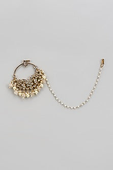 Gold Finish Kundan Polki Nath