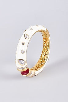 Gold Finish Enameled Kada