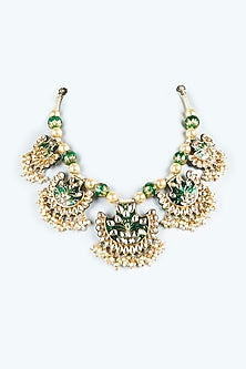 Gold Finish Semi-Precious Stone & Handmade Beaded Mala