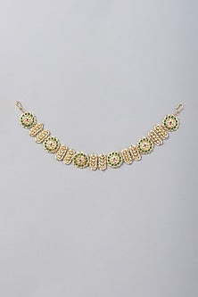 Gold Finish Kundan Polki Mathapatti