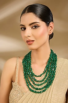 Emerald Green Beaded Handcrafted Layered Mala