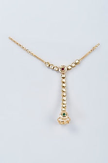 Gold Finish Kundan Polki & Pearls Handharness