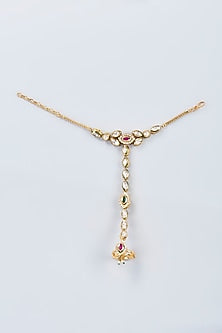 Gold Finish Kundan Polki Hand Harness