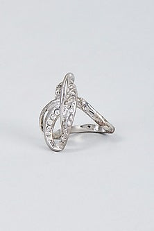 White Finish Zircon Ring
