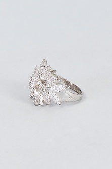 White Finish Zircon Ring