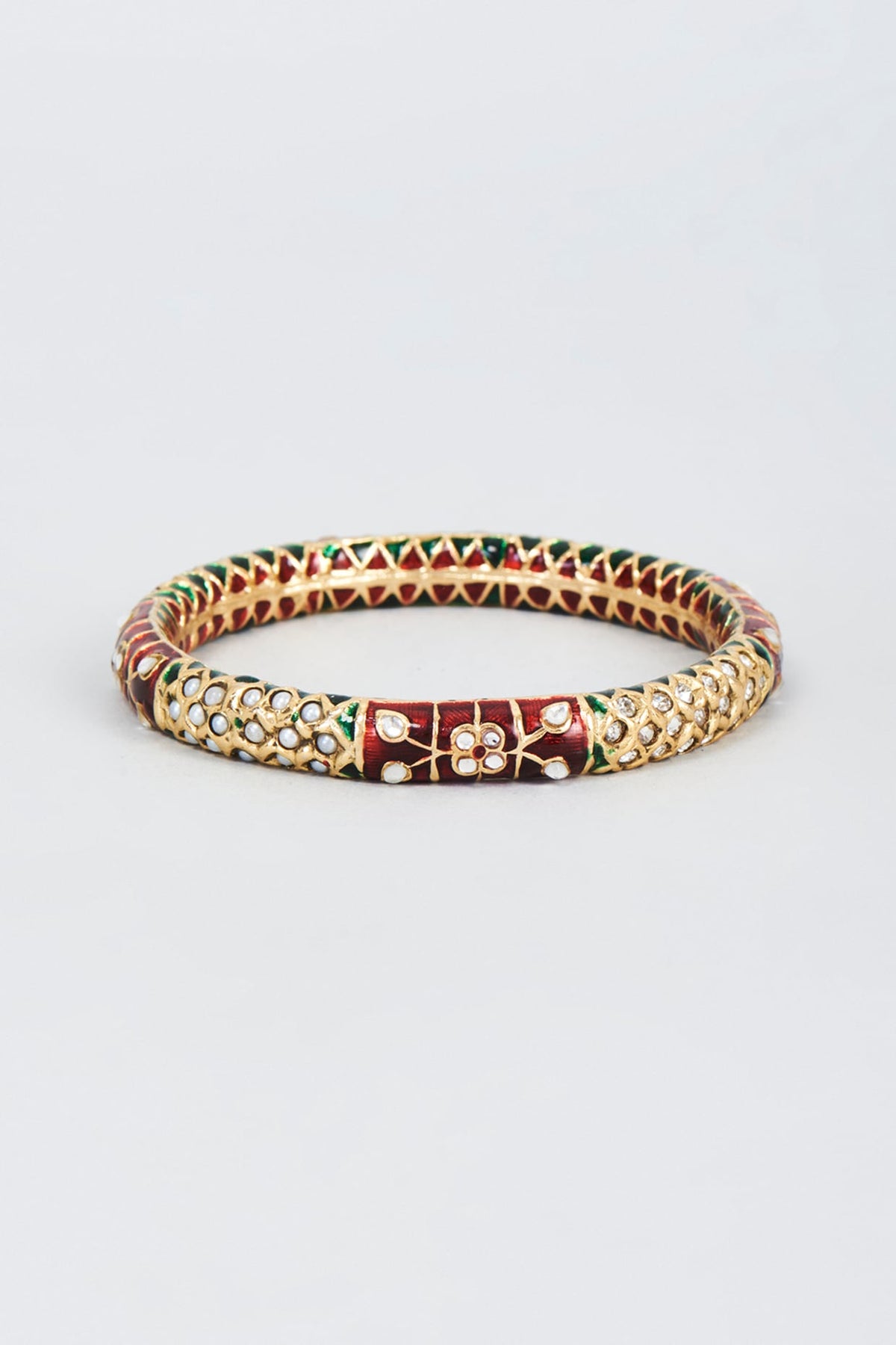 Gold Finish Zircon Bangle