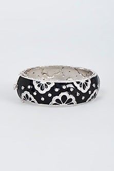 Black Rhodium Finish Zircon Bangle