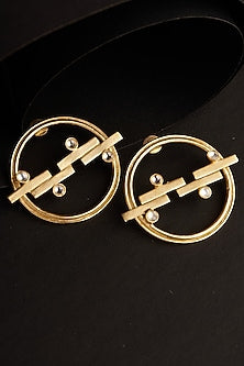 Gold Plated Zircon Stud Earrings