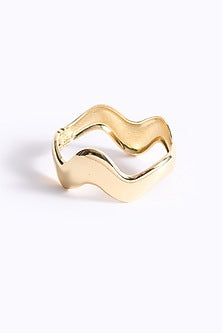 Gold Finish Curved Necklace