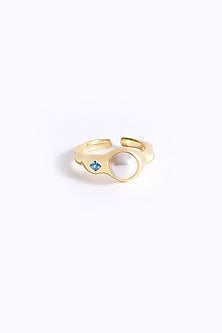 Gold Finish Pearl Ring