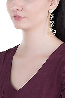 Gold Plated Handmade White MOP Earrings