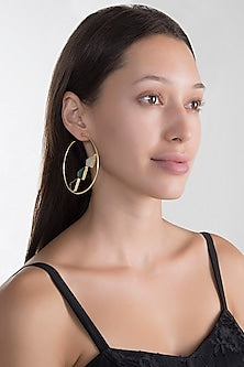 Gold Plated MOP Hoop Earrings