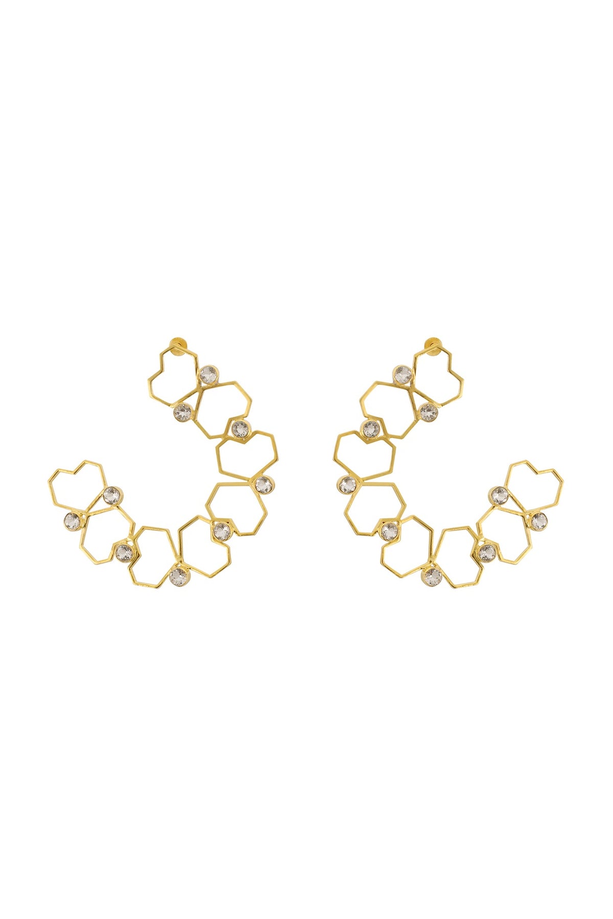 Gold Plated Dangler Earrings In Brass