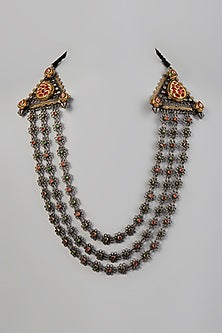Oxidised Finish Kundan Polki Necklace