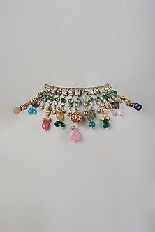 Oxidised Finish Semi-Precious Stone Necklace In Sterling Silver