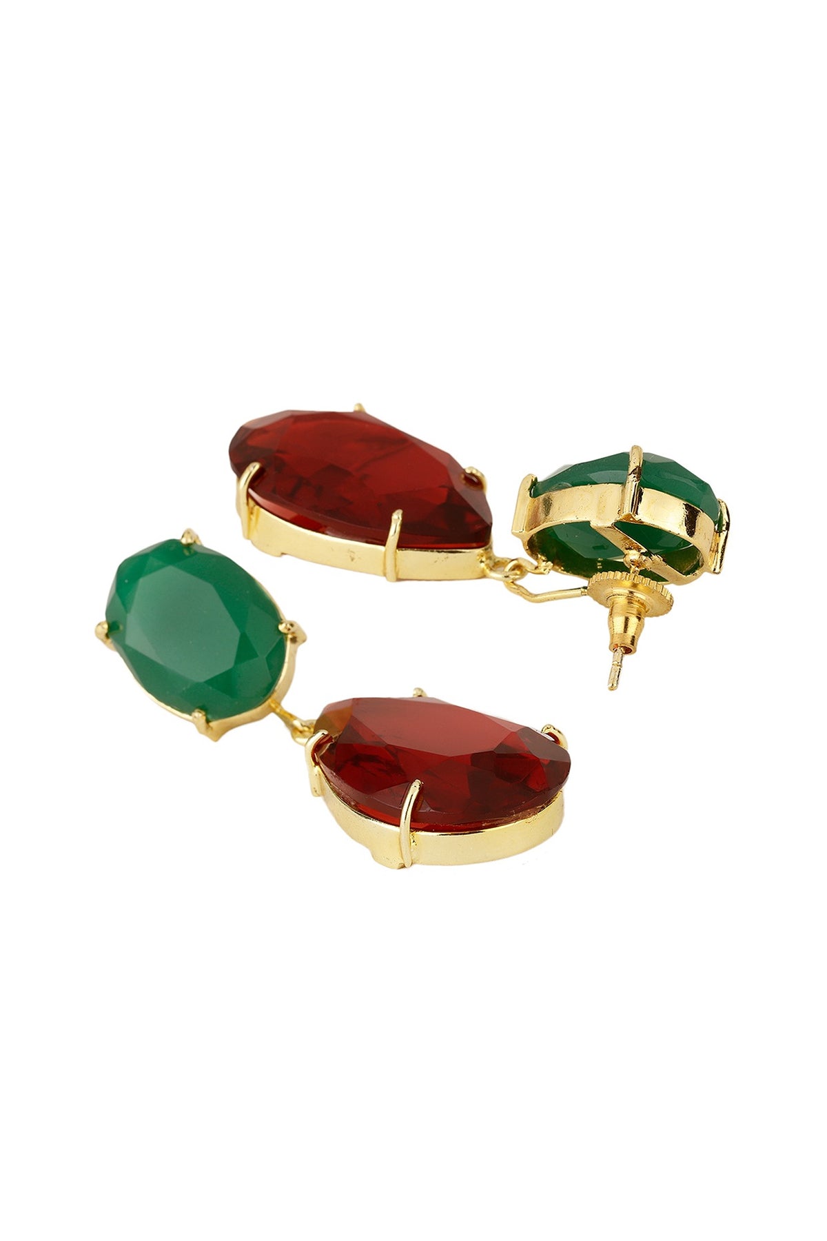 Gold Finish Onyx Earrings
