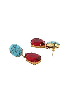 Gold Finish Onyx Earrings