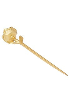 Gold Plated Rose Hair Stick With Swarovski
