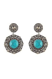 Black Rhodium Finish Pyrite Earrings