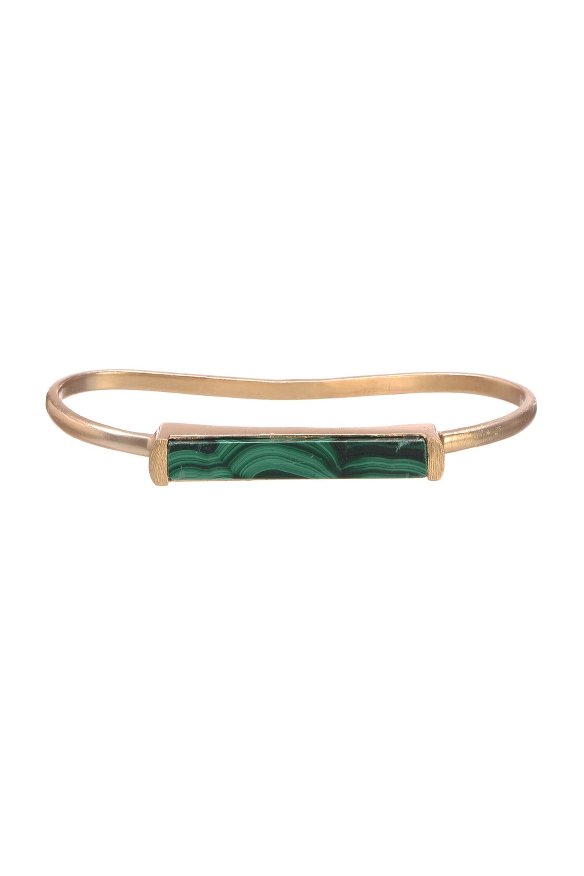 Gold Finish Malachite Cuff Bracelet