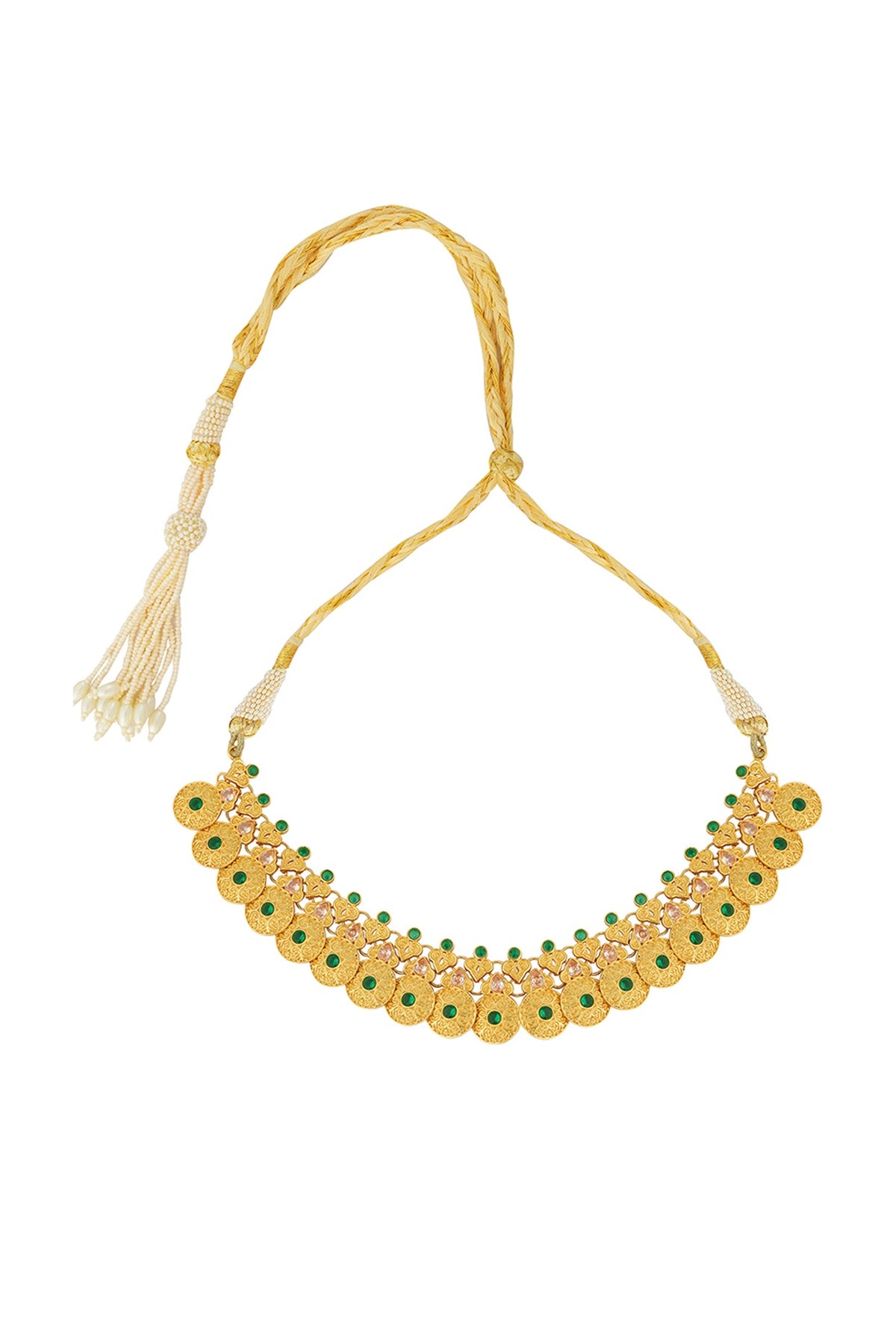 Gold Plated Green Cz Choker Necklace