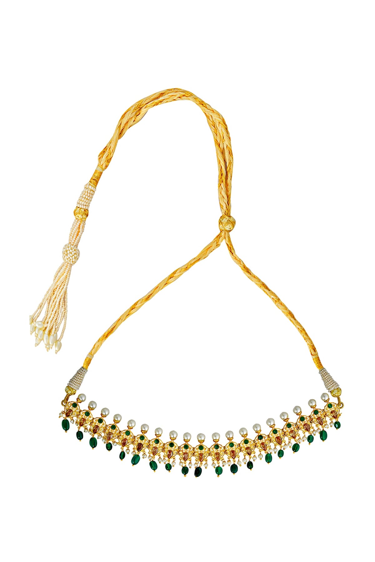 Gold Plated Pearl Beaded Choker Necklace
