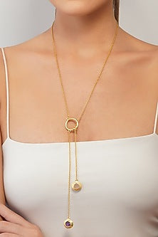Gold Plated Rose Quartz Pendant Necklace