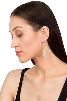 Gold Plated Pearl Thread Earrings