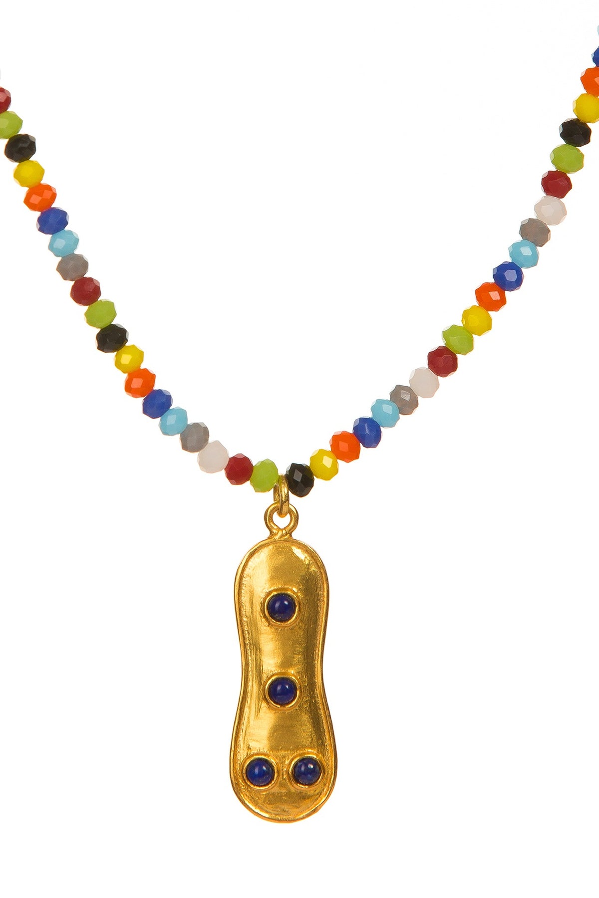 Gold Plated Beaded Pendant Necklace