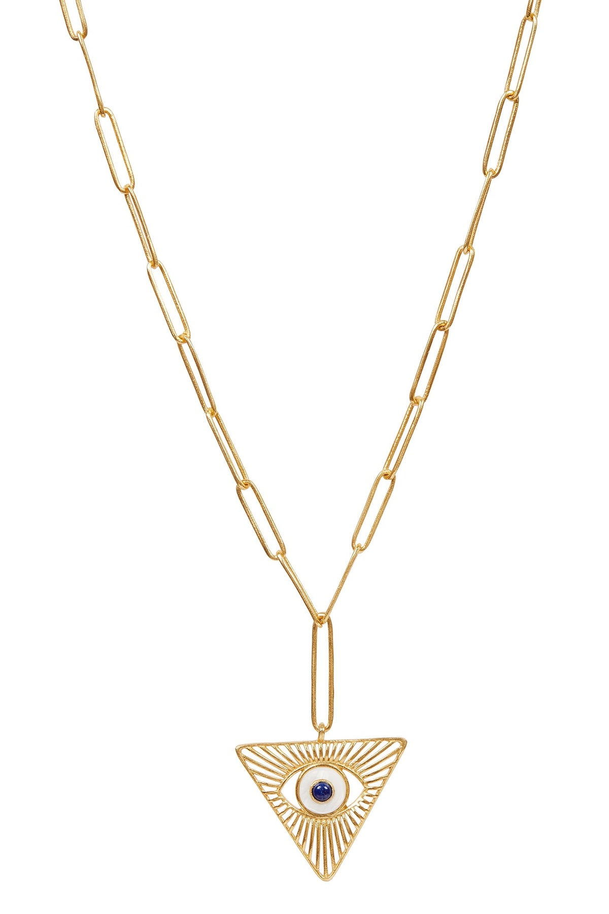 Gold Plated Evil Eye Pendant Necklace Set In Gift Box