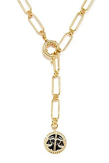 Gold Plated Libra Scale Necklace