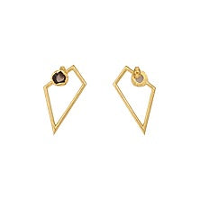 Gold Plated Smoky Topaz Earrings