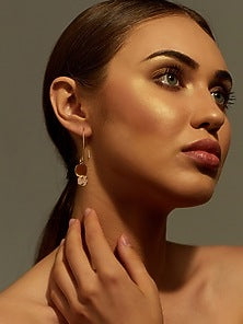 Gold Plated Wire Drop Earrings