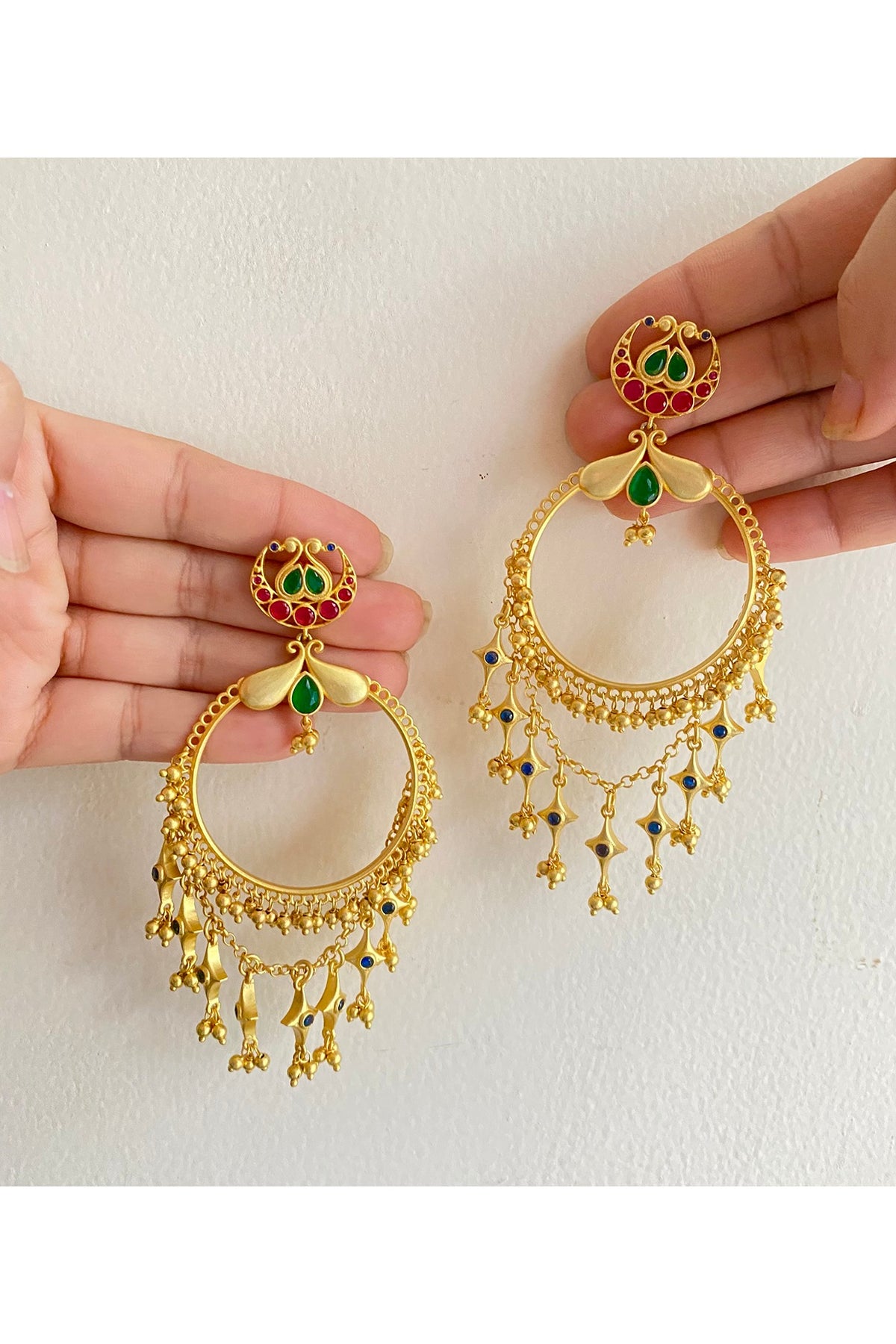 Gold Plated Cubic Zirconia Dangler Earrings