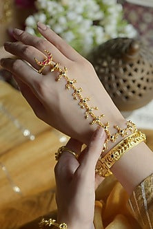 Gold Plated Cubic Zirconia Hathphool