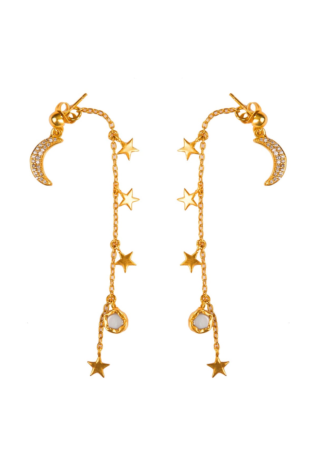 Gold Plated Star Dangler Earrings