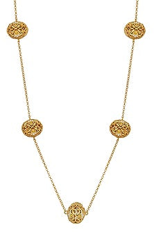 Gold Plated Pearl Long Necklace