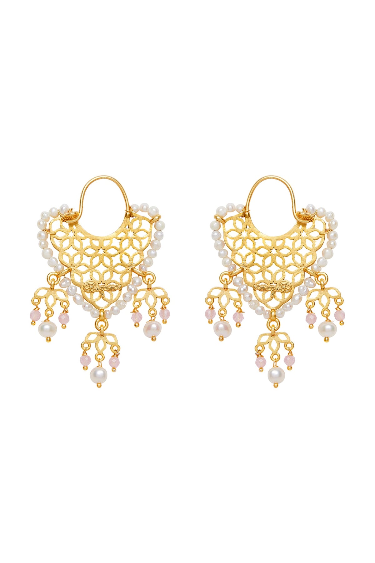 Gold Plated Beaded Earrings