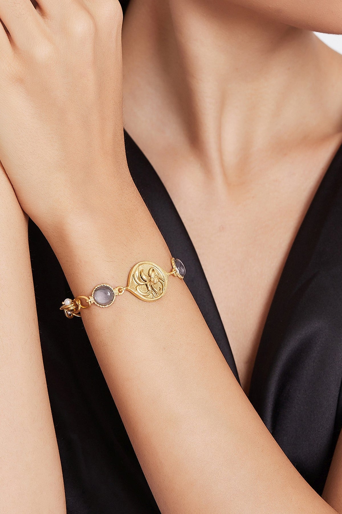 Gold Plated Pearl Beaded Bracelet