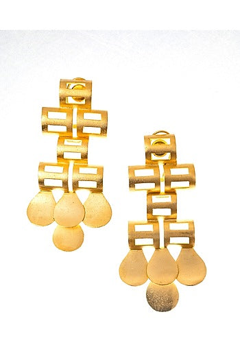 Gold Finish Motifs Earrings