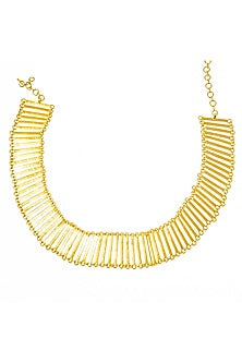 Gold Finish Flexible Jaali Necklace