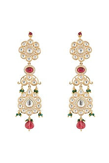 Gold Plated Kundan Polki & Ruby Choker Necklace Set
