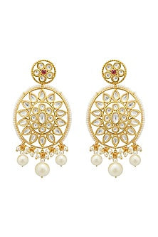Gold Plated Kundan Polki & Pearl Choker Necklace Set
