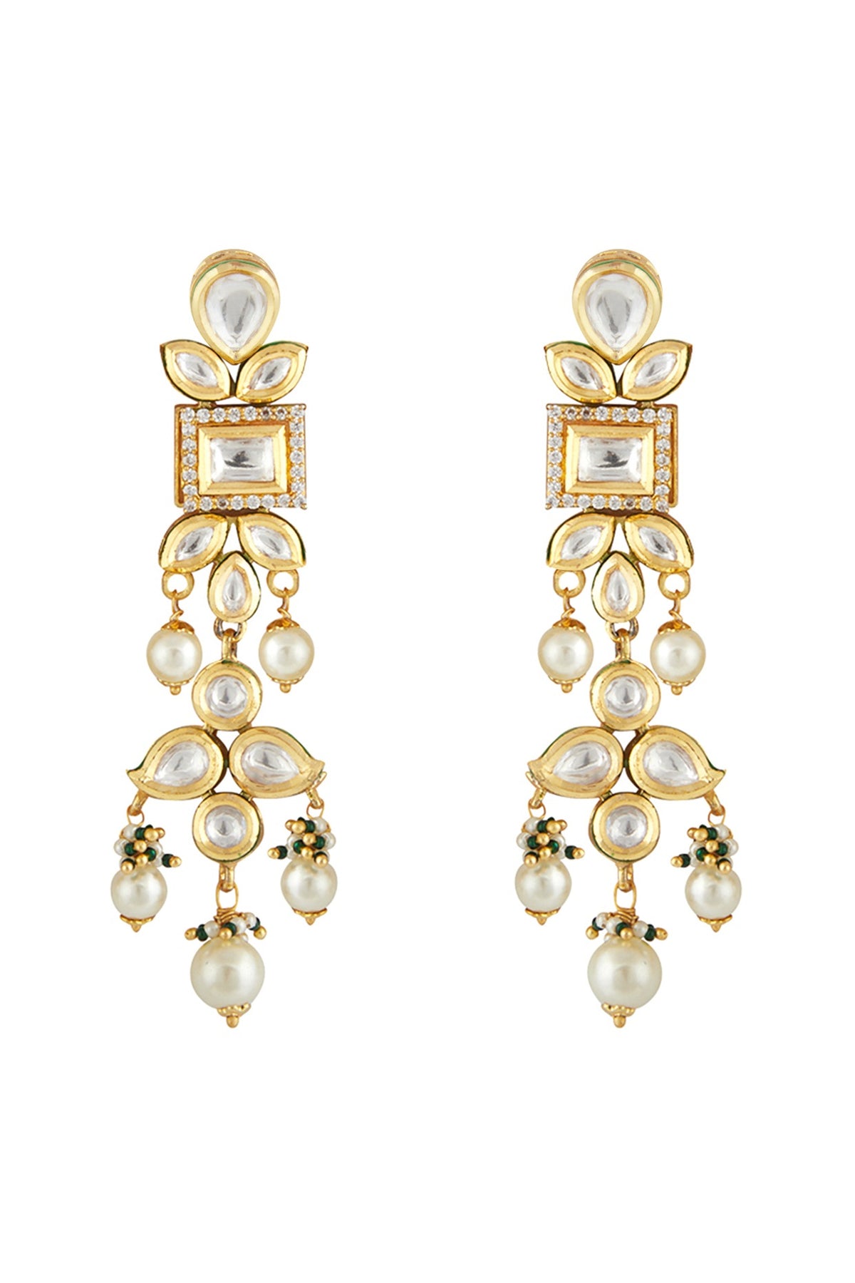 Gold Plated Pearl & Kundan Polki Choker Necklace Set