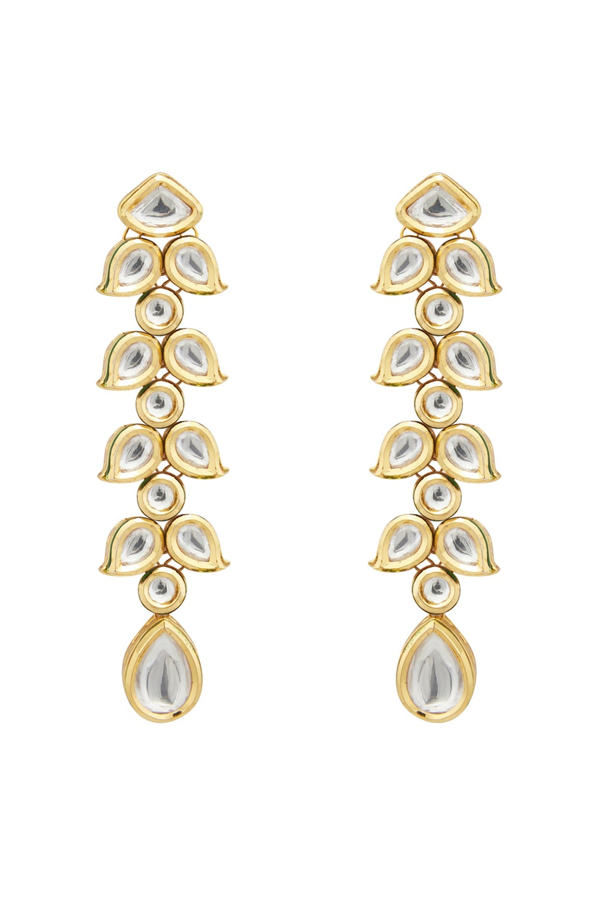 Gold Plated Kundan Polki Dangler Earrings